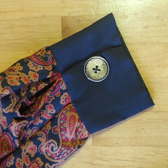 Jean Muir London Silk Dress Black & Paisley Print Size XS *Flaw* - Picture 12 of 17